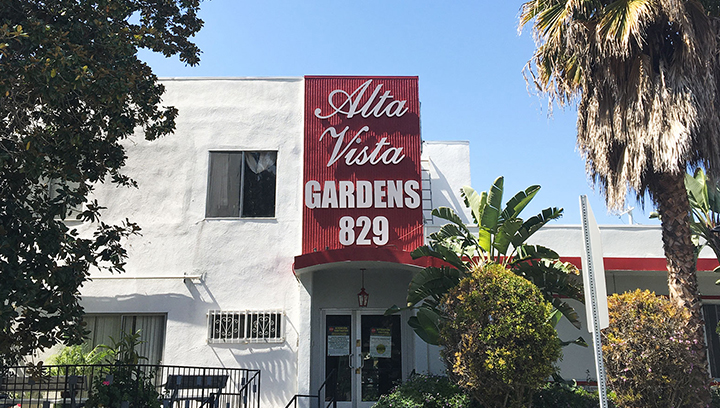 Alta Vista Gardens plastic outdoor sign in a big size with brand name 3d letters made of PVC