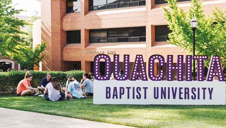 Ouachita Baptist University outdoor sign letters in marquee style made of aluminum and acrylic