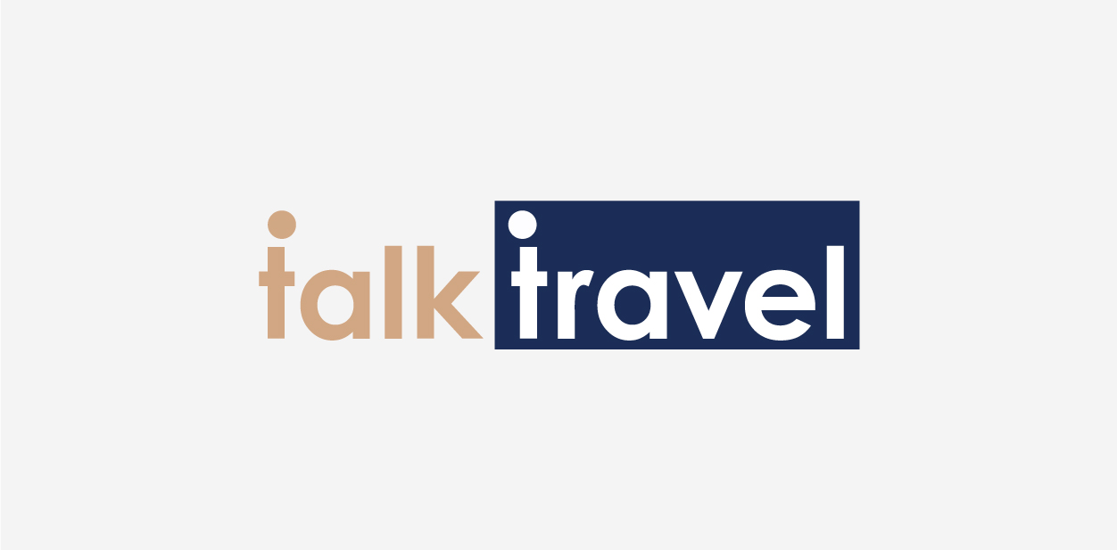 Orange and blue logo colors of Talk Travel