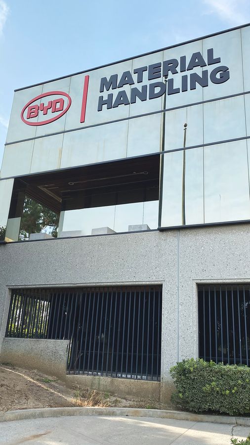 BYD corporate building sign