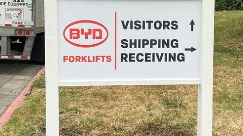 BYD free standing sign