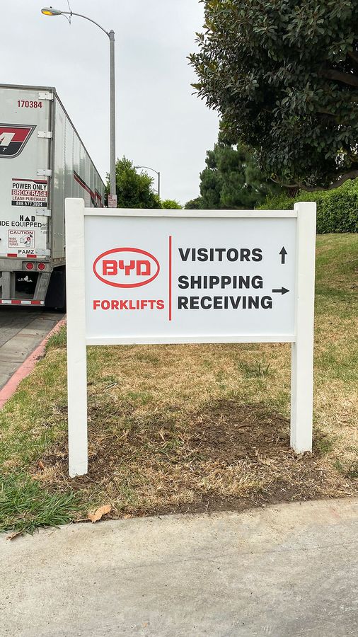BYD free standing sign
