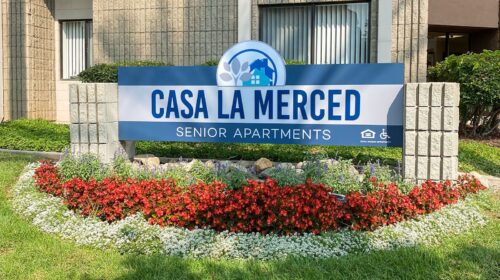 Casa LA Merced monument sign