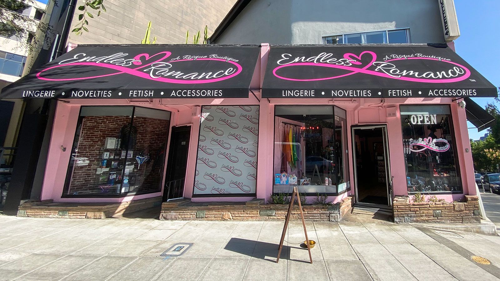 Endless Romance fabric canopy signs