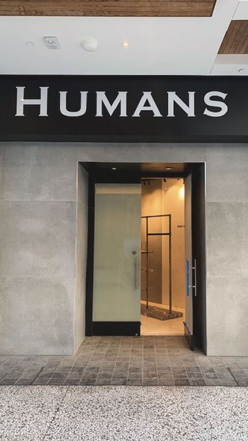 Humans storefront 3D letters