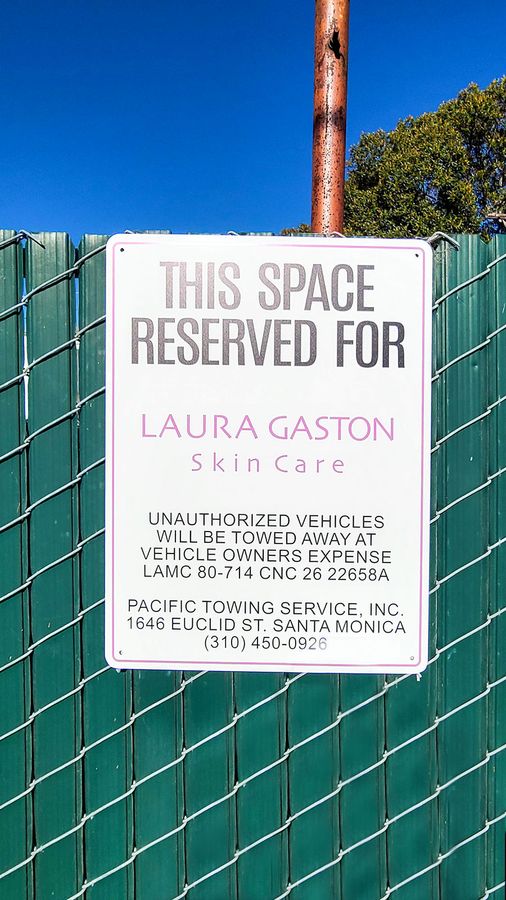 Laura gaston aluminum parking sign