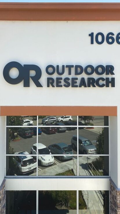 Outdoor Research high rise building 3D letters | Front Signs