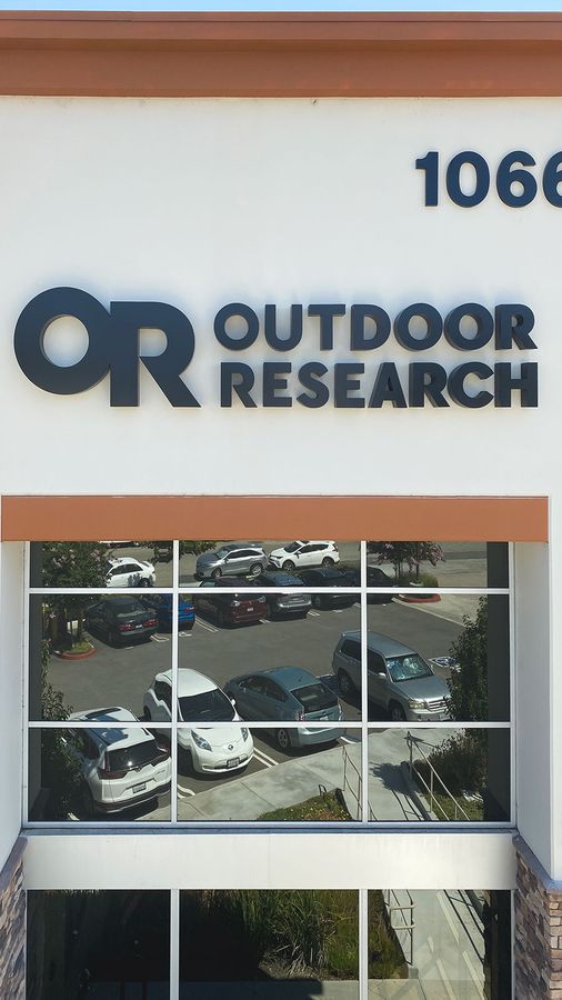 Outdoor research building sign