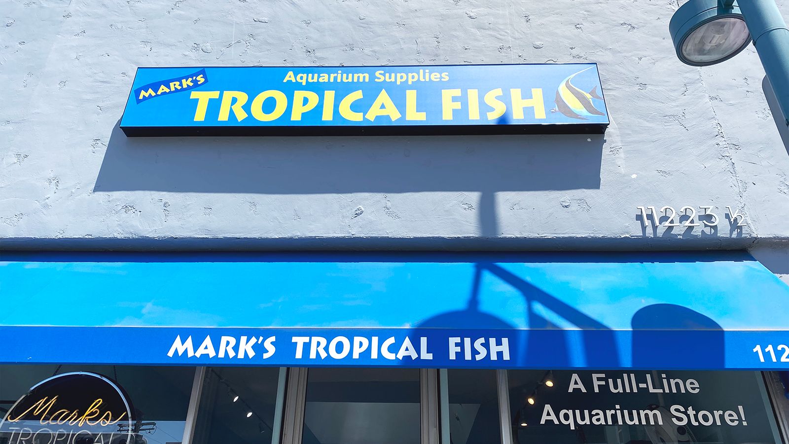 Tropical fish building sign