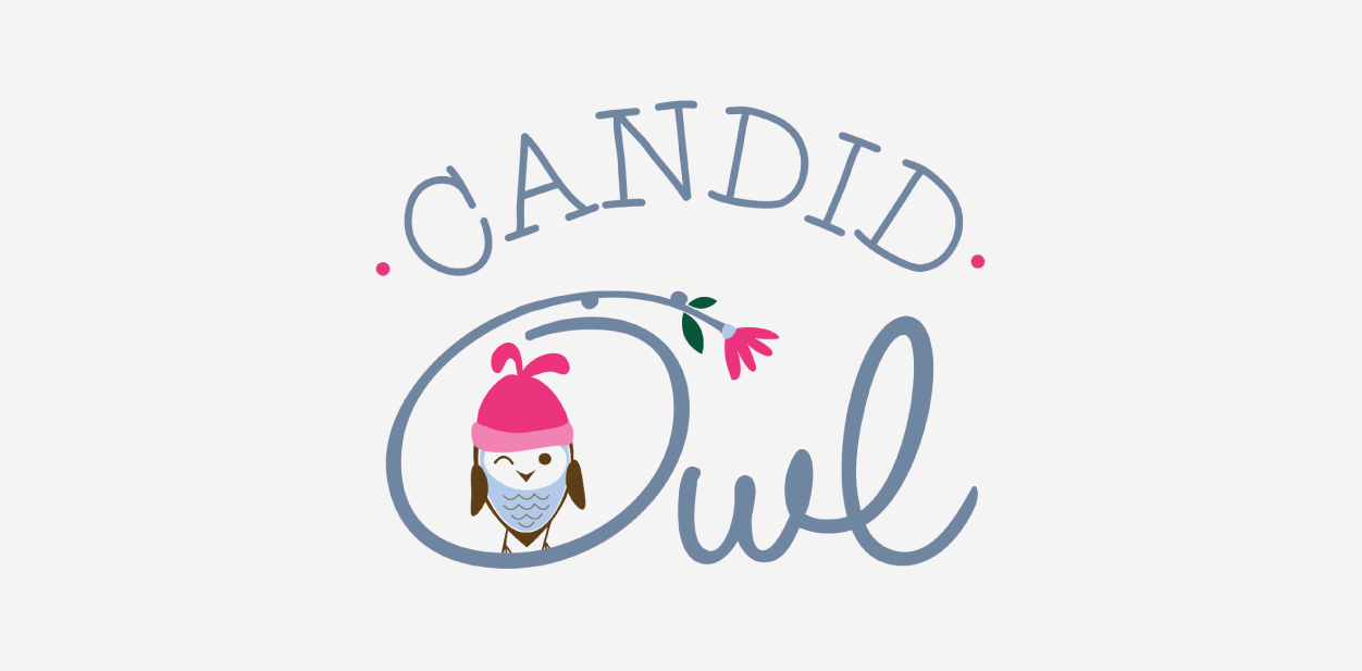 Candid Owl logo in an oval shape with lettering