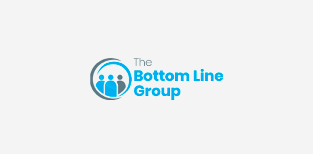 The Bottom Line Group logo with a round shape icon and the brand name