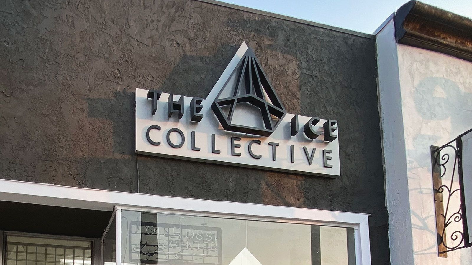 the ice collective building sign