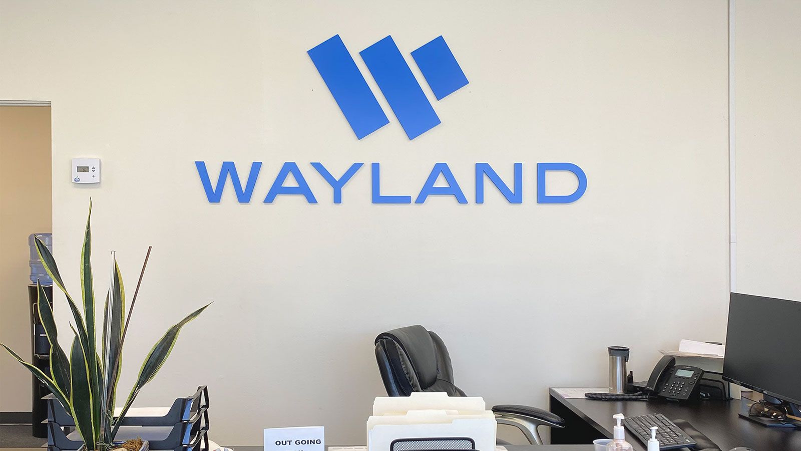 wayland reception sign