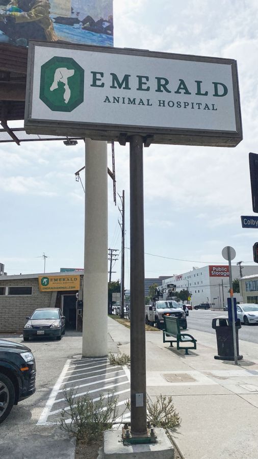 Emerald dibond pylon sign