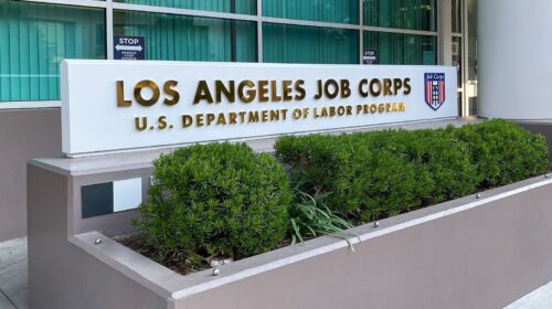 LA job corps monument sign