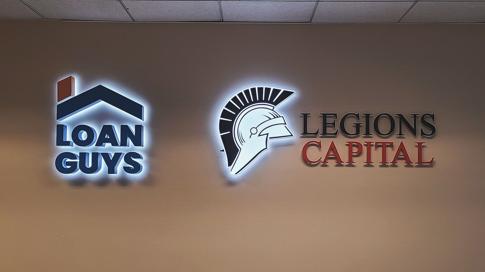 loan guys backlit sign