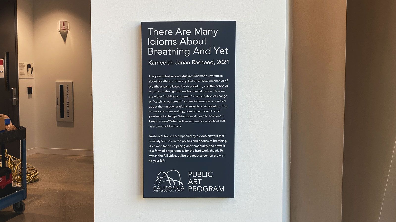 public art program lobby sign
