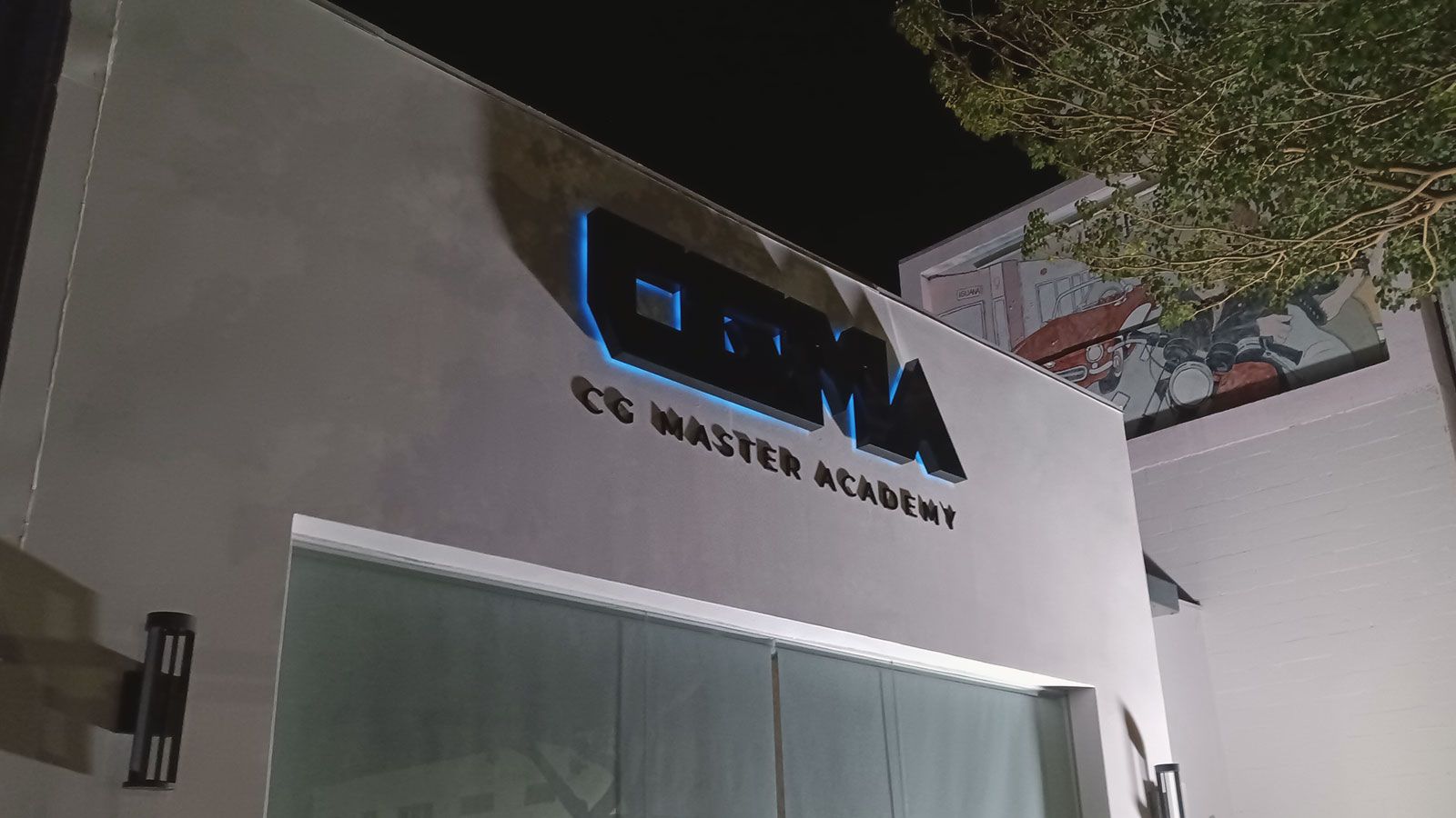 CG Master Academy building signs