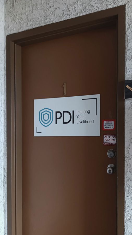 PDI dibond door sign