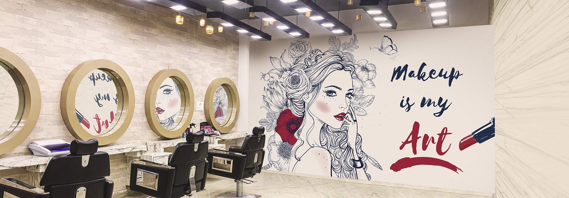 luxury style beauty salon interior design idea