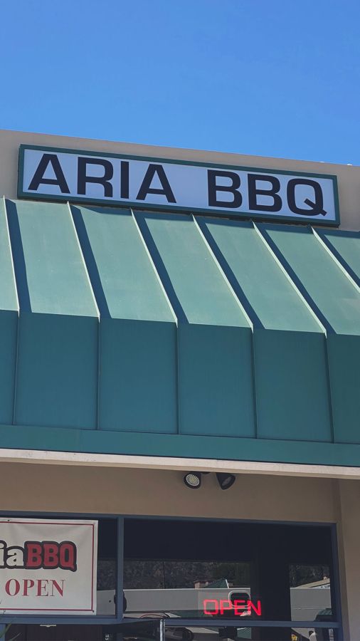 Aria BBQ lexan sign