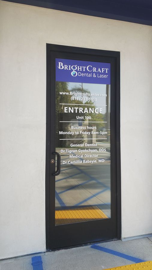 bright craft dental window decal