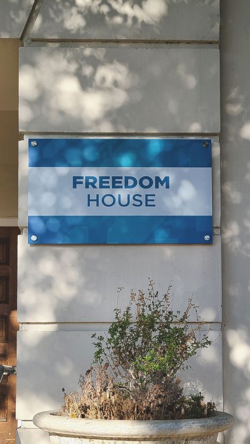 freedom house dibond sign