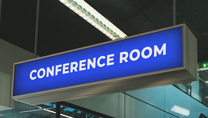 Illuminated conference signage