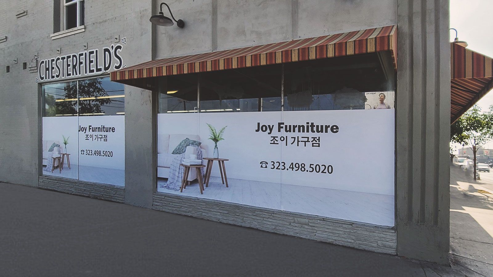 joy furniture window decals