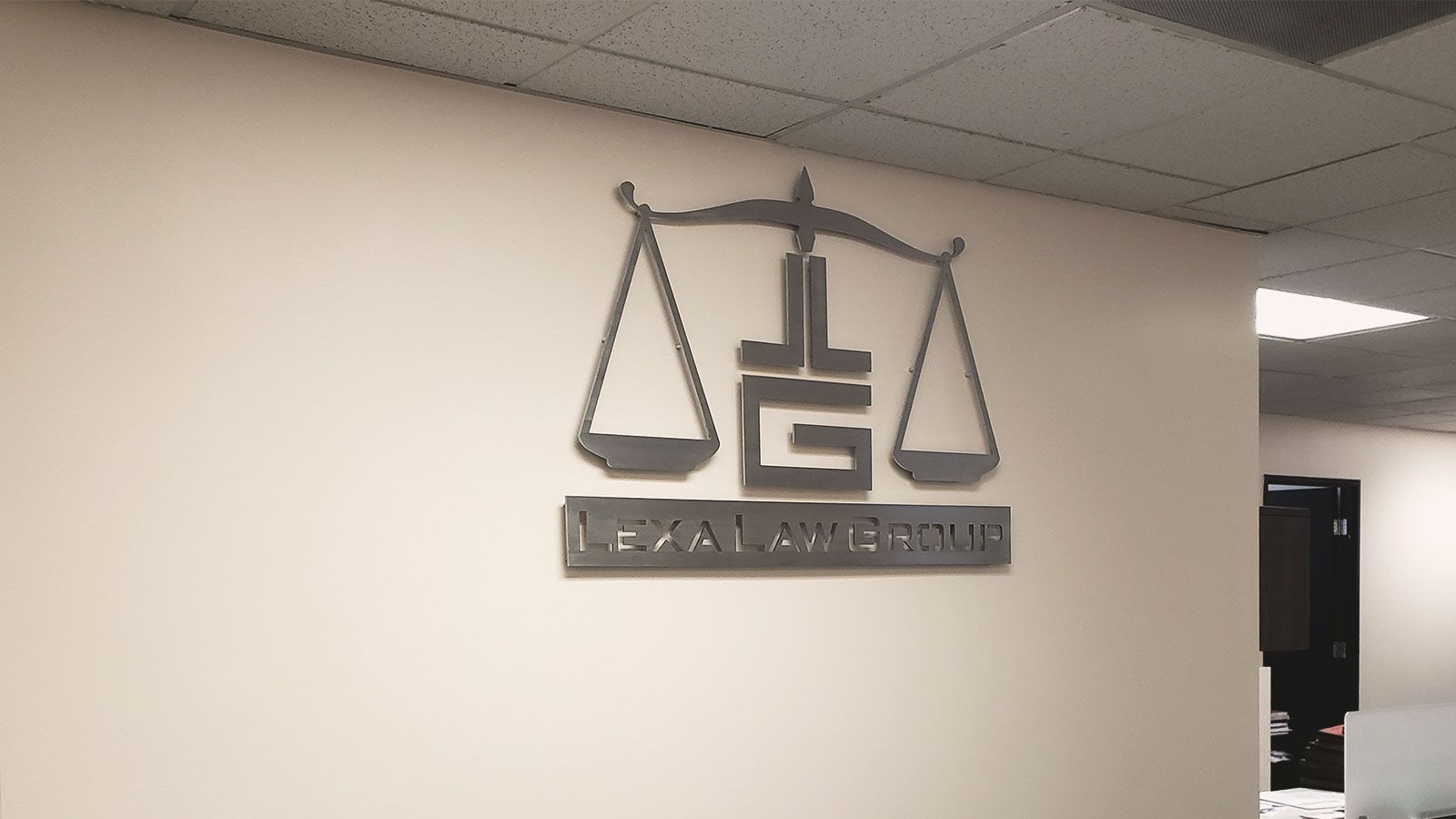 lexa law group aluminum sign