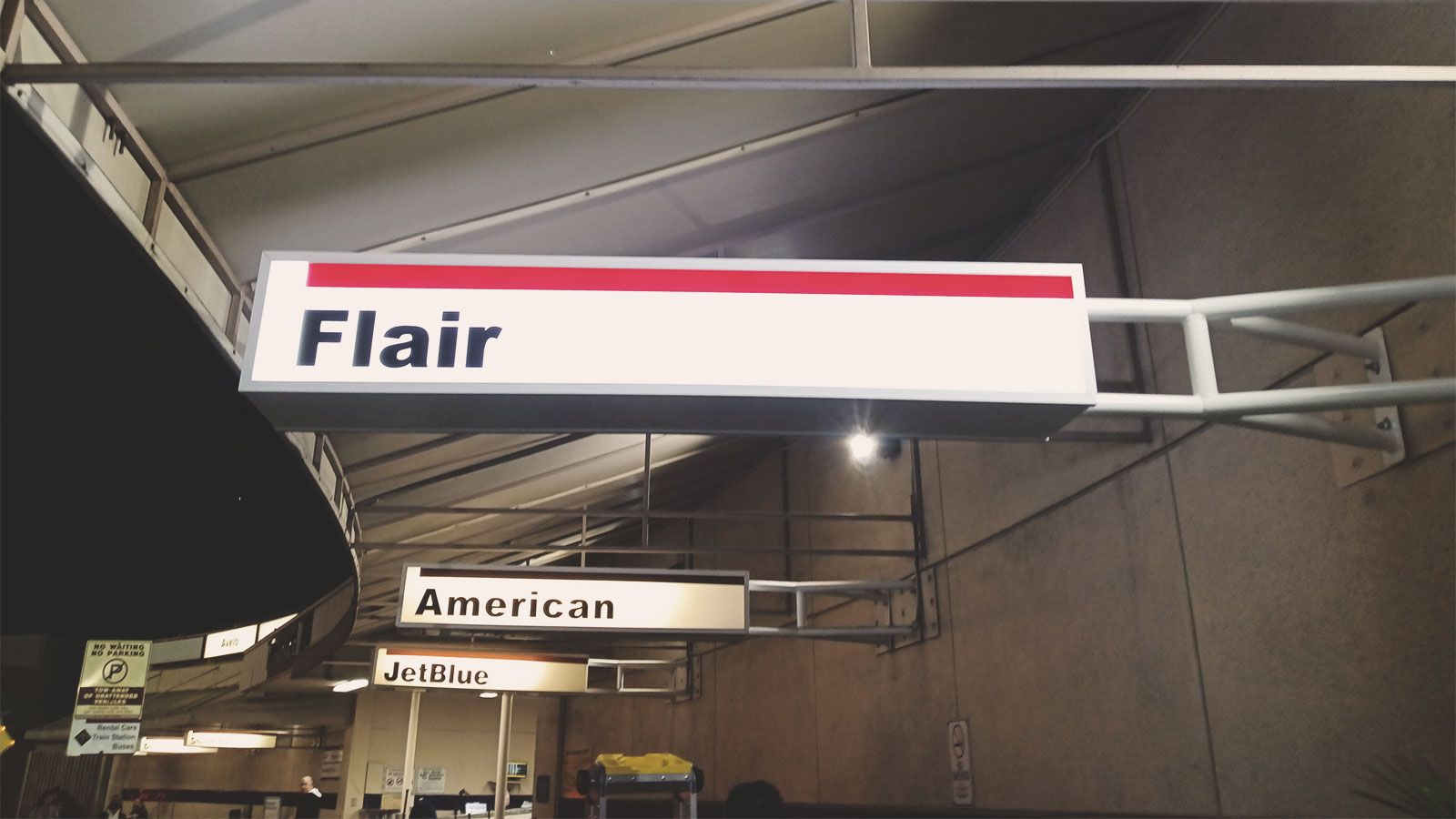 Burbank airport light box sign