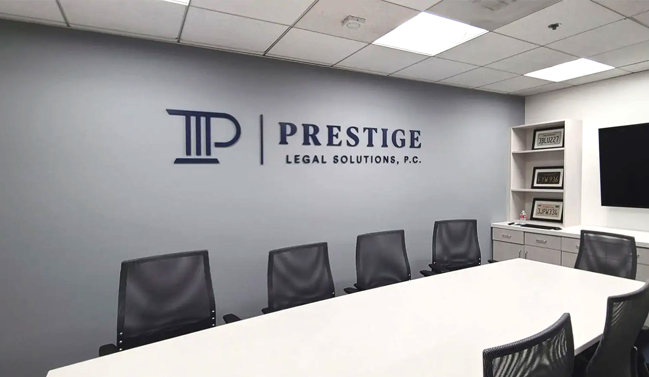 Acrylic office 3D solutions for 'PRESTIGE LEGAL SOLUTIONS'