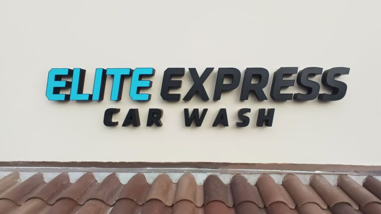 Express Auto Service Building Sign Elite Express Car Wash building channel letters | Front Signs