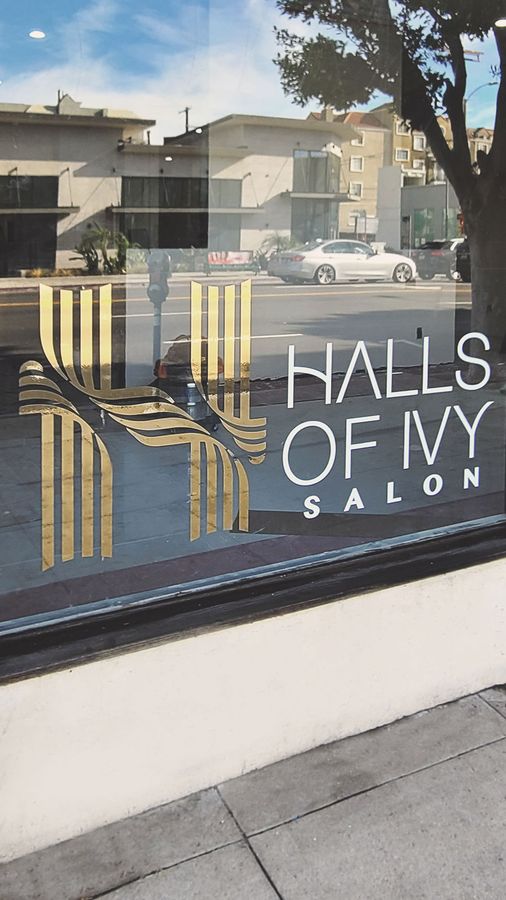 Halls of Ivy Salon vinyl lettering