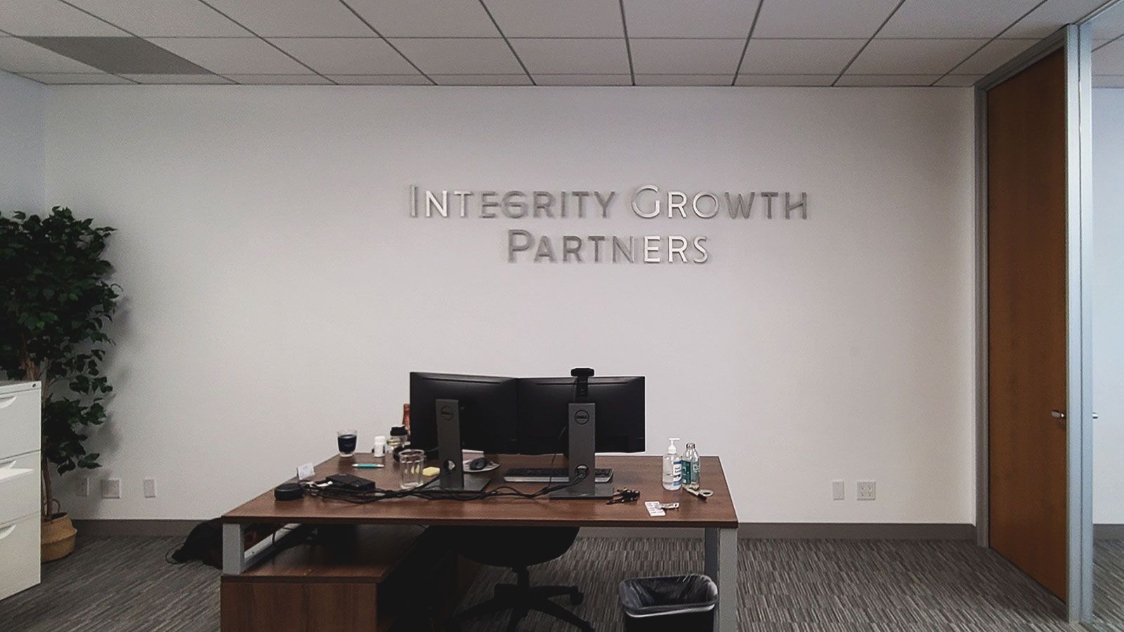 Integrity growth partners office sign