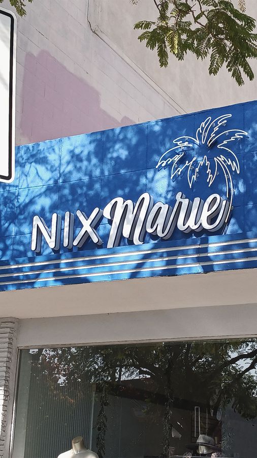 Nix marie storefront neon sign
