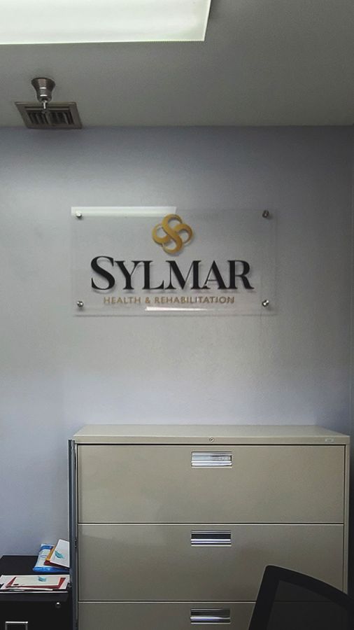 Sylmar office acrylic sign