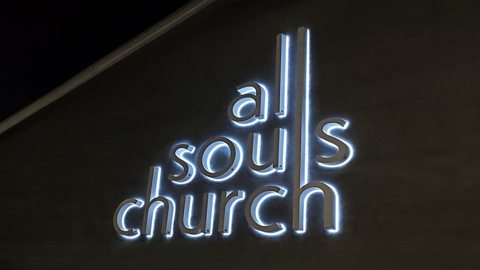 all souls church building sign