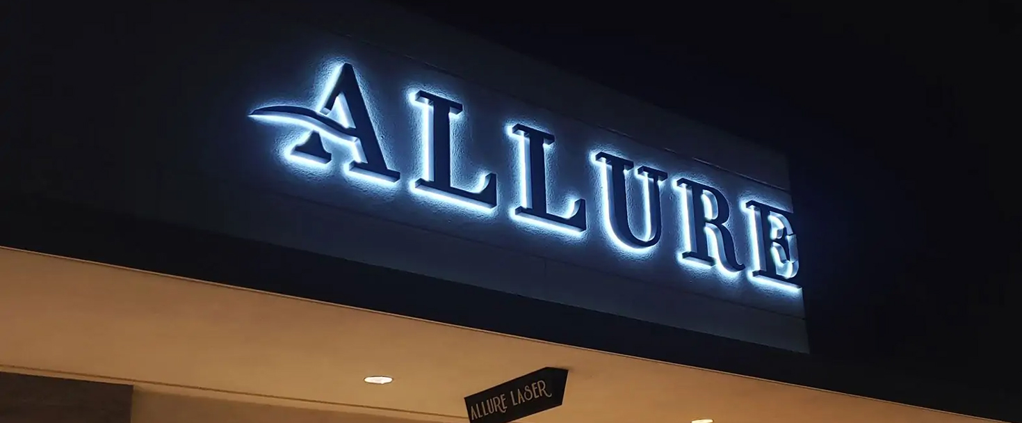 allure front-facade light-up salon signs