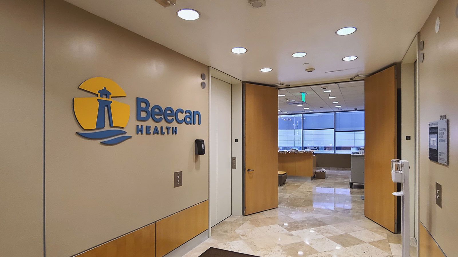 beecan health lobby sign