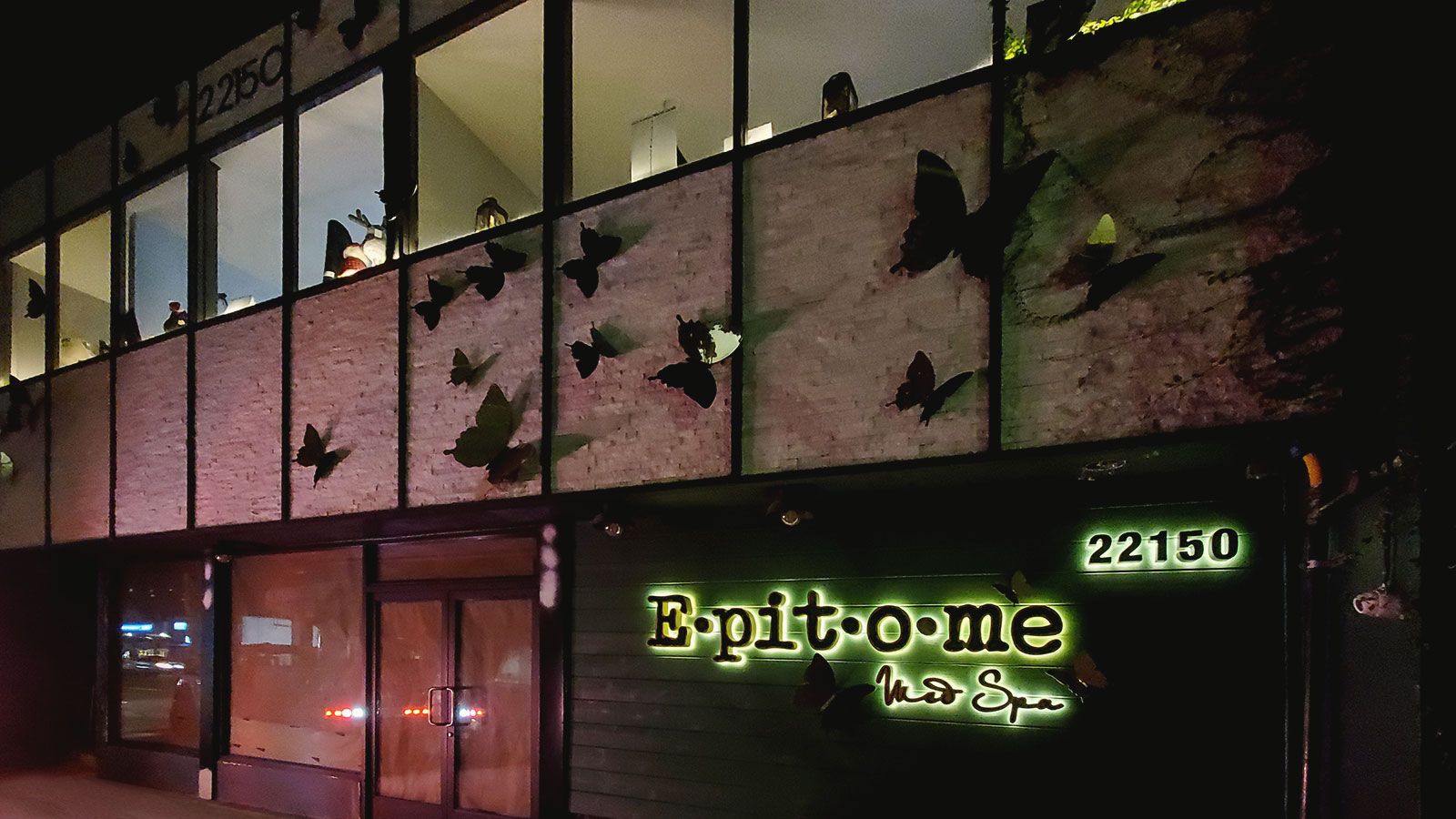 epitome med spa backlit letters