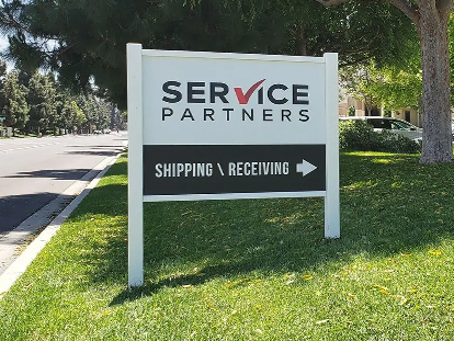 free standing exterior yard signage for Service Partners
