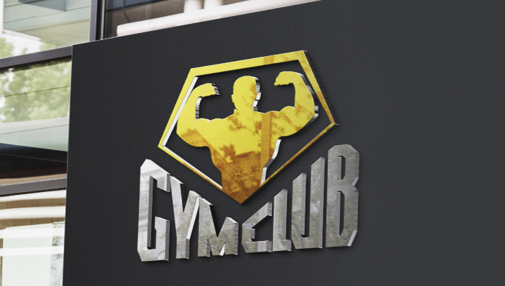 Gym building sign in a big size displaying brand’s name and logo