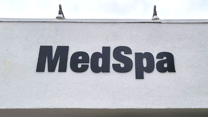 Medspa sign in black displayed outdoors