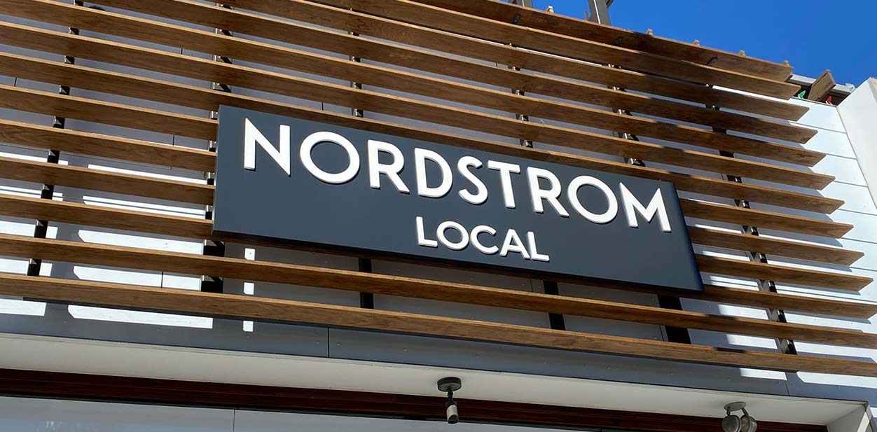 Storefront design in white three dimensional solutions for Nordstrom Local