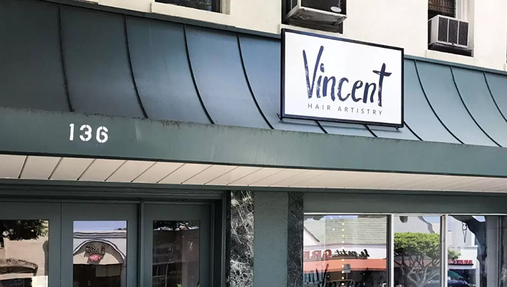 vincent hair salon rooftop sign