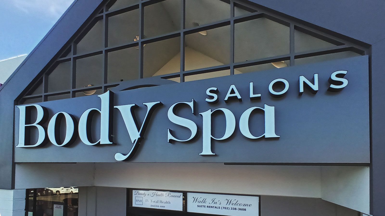 Body spa salons building sign