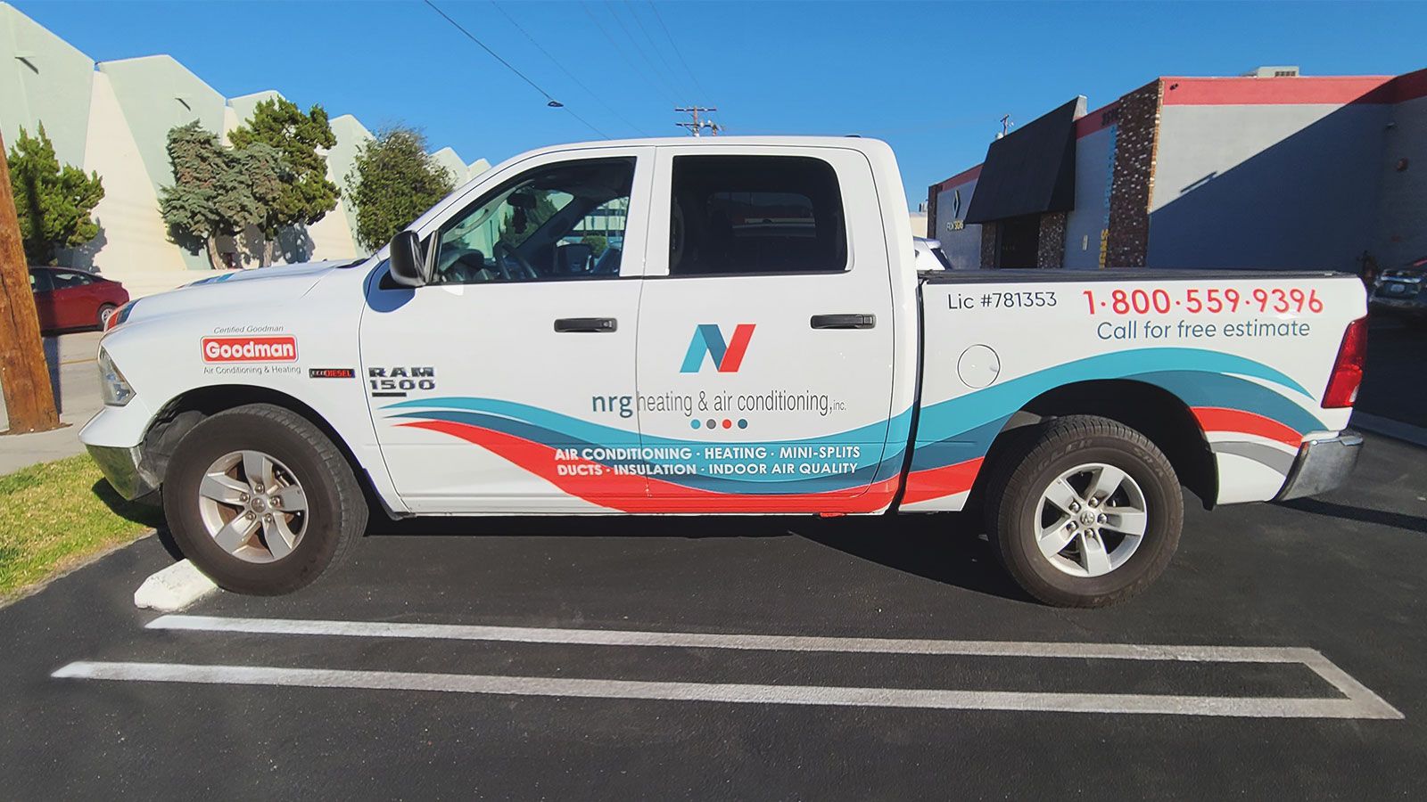 NRG heating custom truck decals