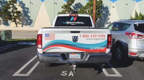 NRG heating truck decals