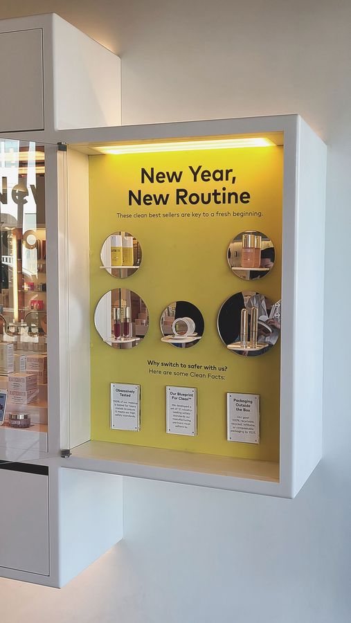 beautycounter store display vinyl lettering